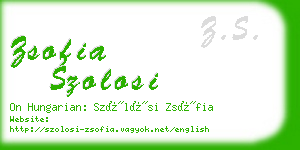 zsofia szolosi business card